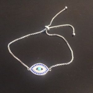 Sterling Silver - evil eye toggle bracelet